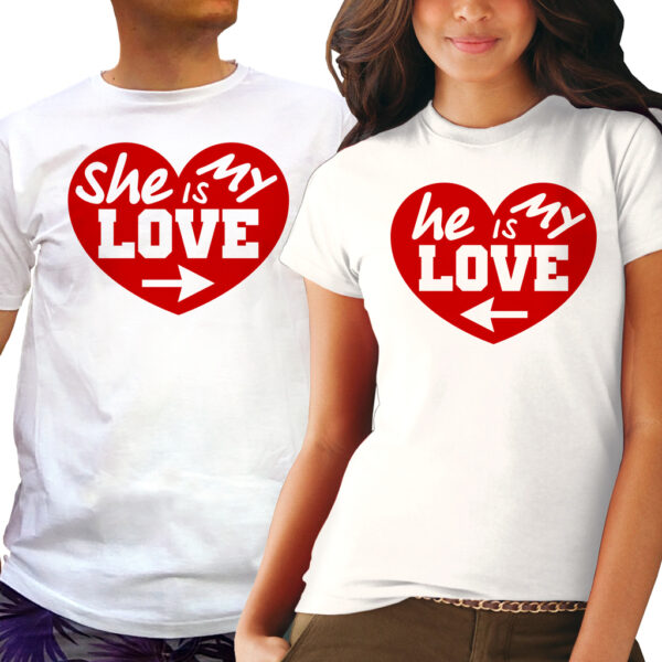 Тениски за двойки - She is my love, He is my love