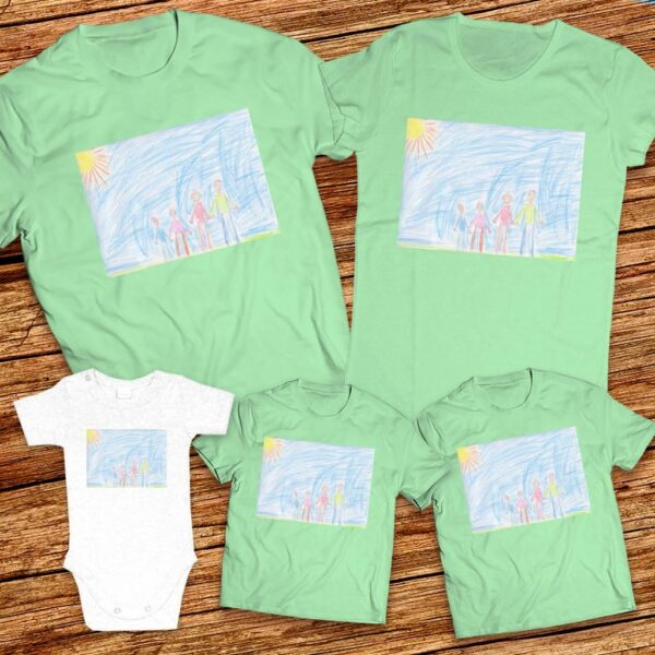 Тениски с щампa с детска рисунка на Христо Йорданова Христов на 7 години от гр. Горна Оряховица