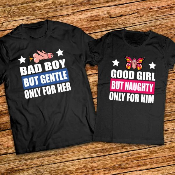 Забавен подарък за него и нея - Тениски с щампи - Bad Boy и God Girl