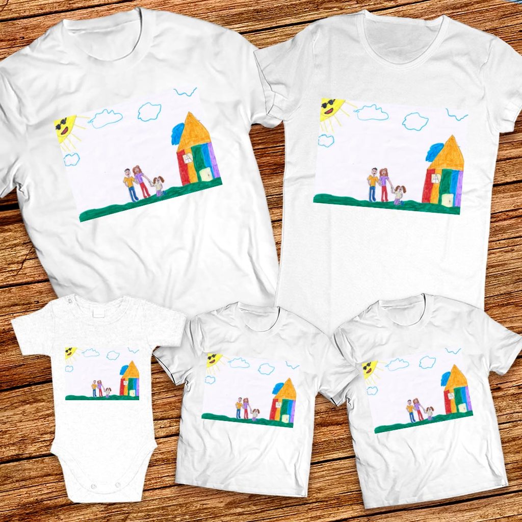 Тениски с щампa с детска рисунка на Янислава Веселинова Йорданова гр. Айтос
