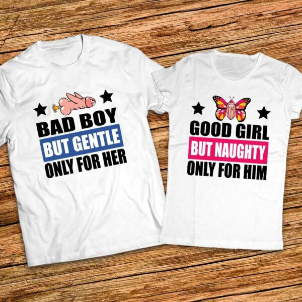 Забавен подарък за него и нея - Тениски с щампи - Bad Boy и God Girl