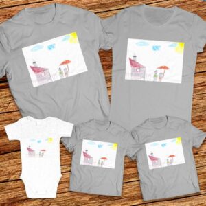 Тениски с щампи с детска рисунка на Живко Еленов Жеков 4ти Б клас гр. Айтос