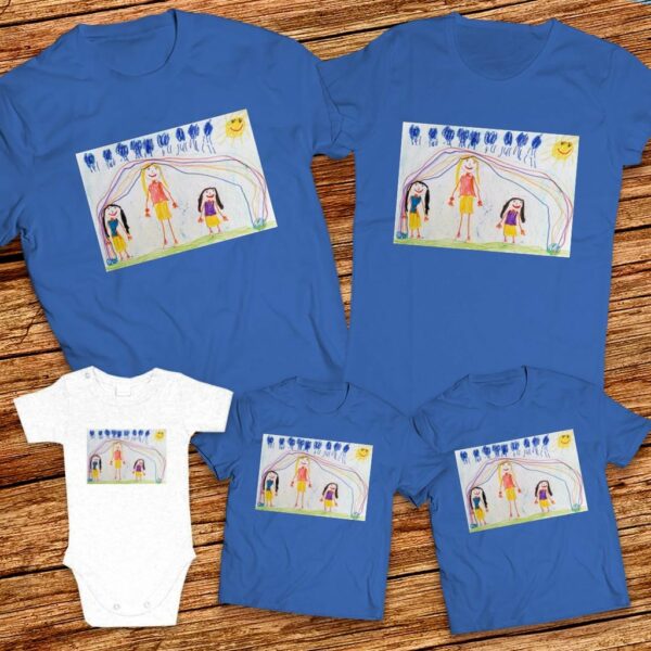 Тениски с щампa с детска рисунка на Ралица Росенова Димитрова на 6 години от гр. Велико Търново