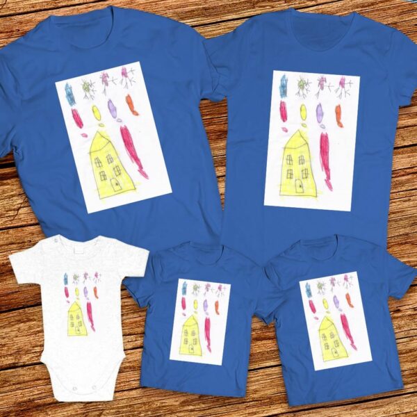 Тениски с щампа с  детска рисунка на Павлина Симеонова Вачева 8г. с. Чепинци