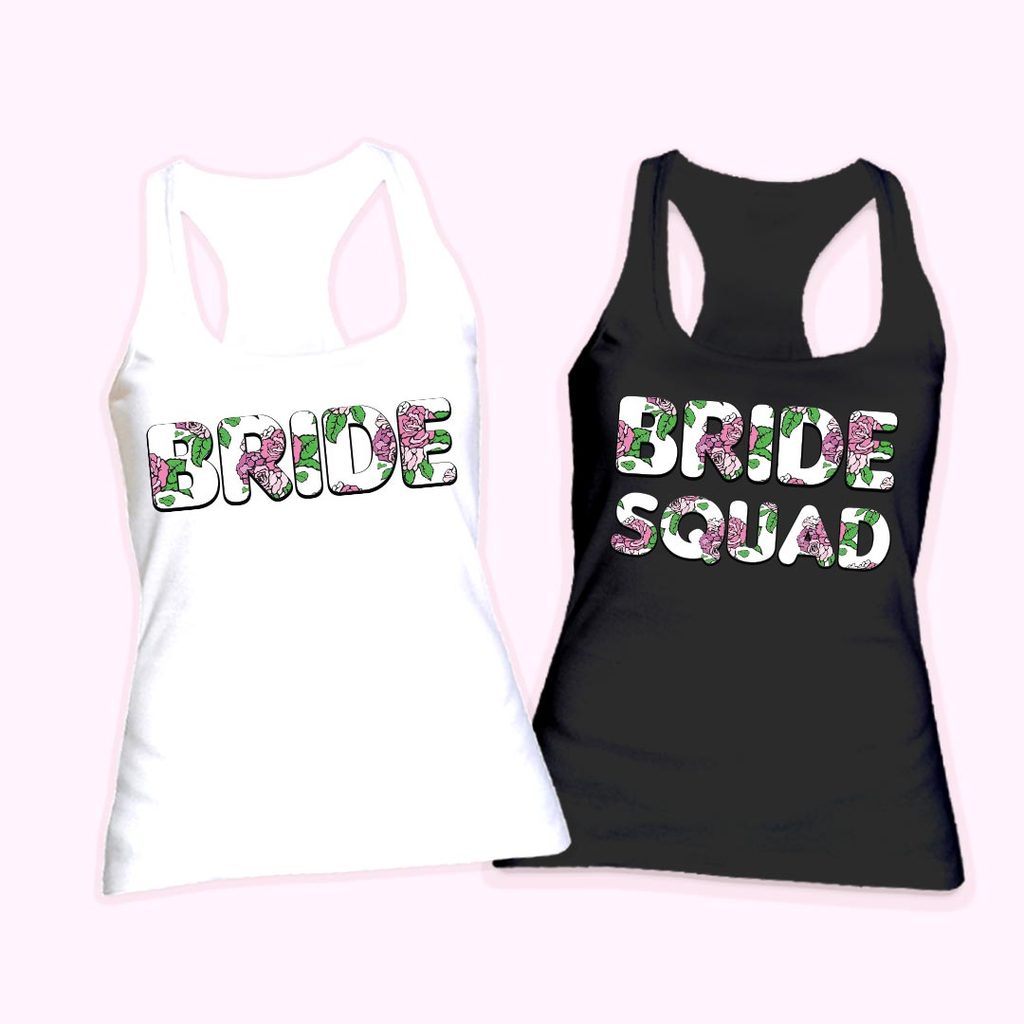 Дамски потници за Моминско парти с дизайнерски надпис Bride & Bride Squad