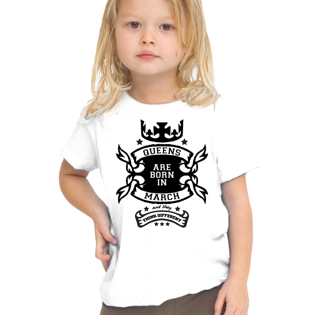 Тениска за момиченце - Кралиците са родени през Март и мислят различно