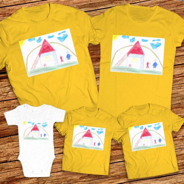 Тениски с щампa с детска рисунка