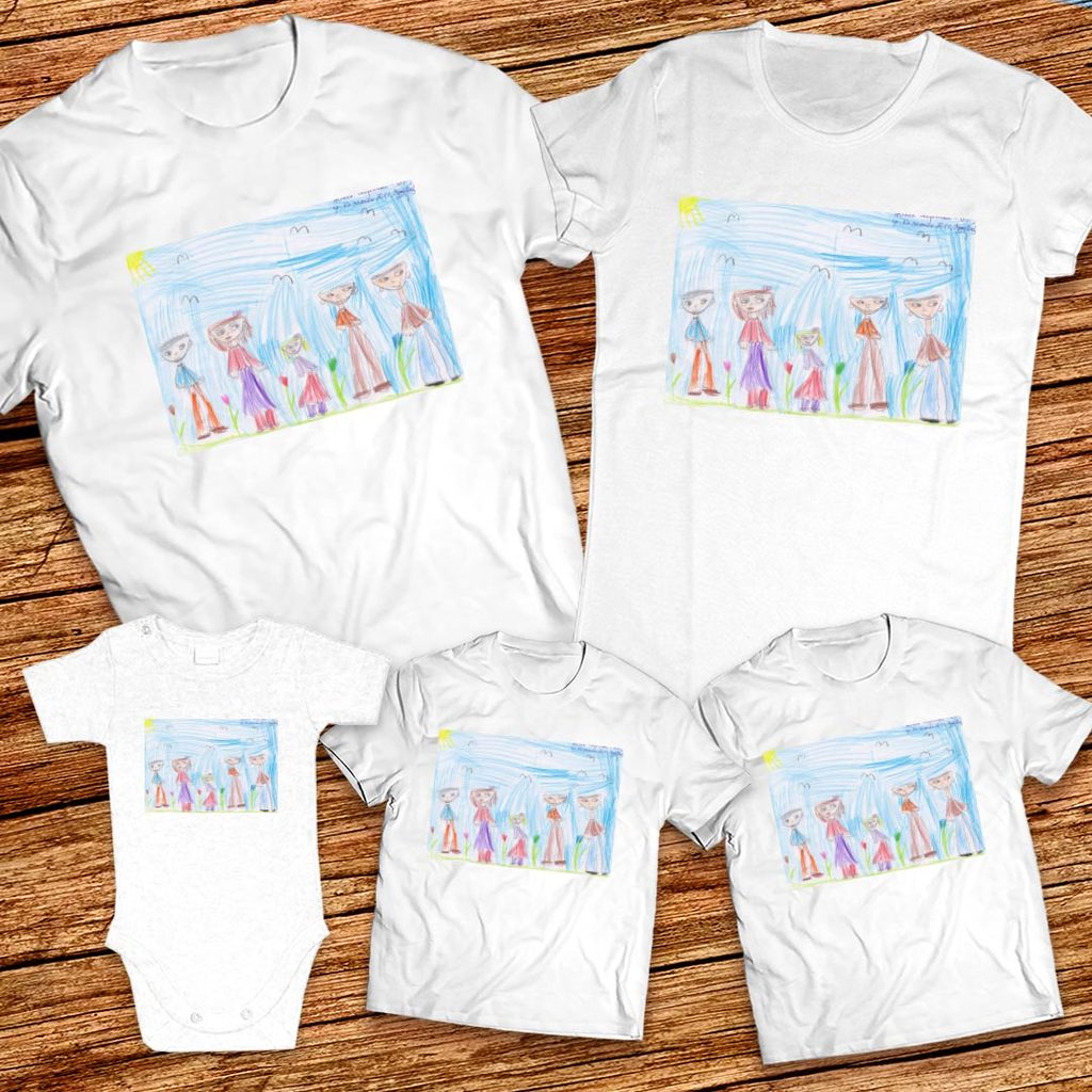 Тениски с щампa с детска рисунка на Никол Георгиева на 6г. от гр. Казанлък