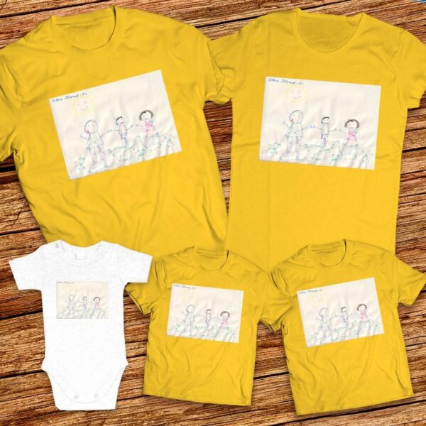 Тениски с щампa с детска рисунка на Иван Юнчов на 6г..._