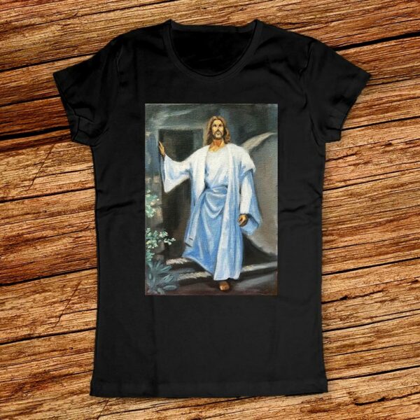 Арт Тениска за Великден с Исус Христос за жена или момиченце