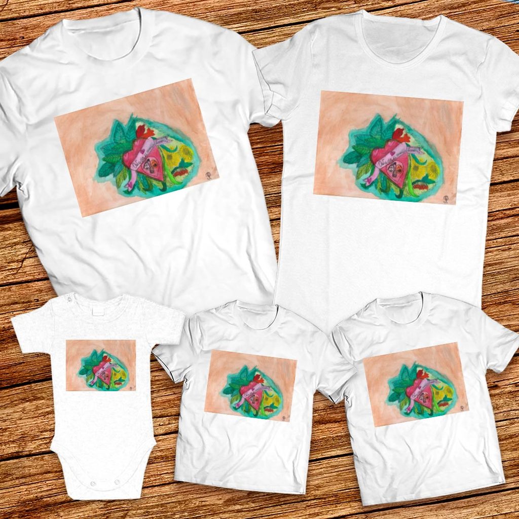 Тениски с щампa с детска рисунка на Ралица Залъмова 10г. с. Граф Игнатиево