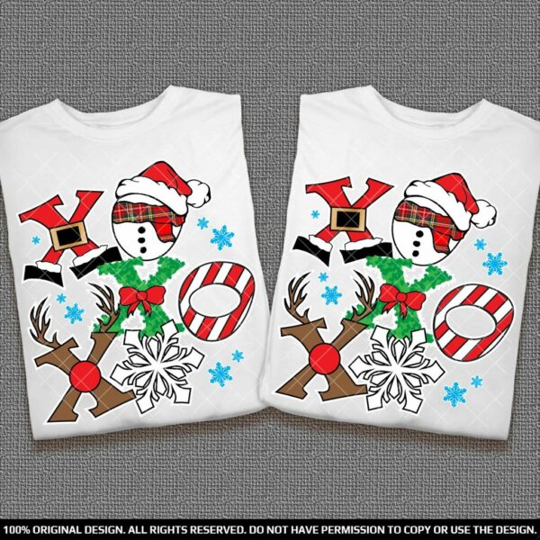 Празнични Коледни тениски за Двойки с весел дизайн ХОХОХО