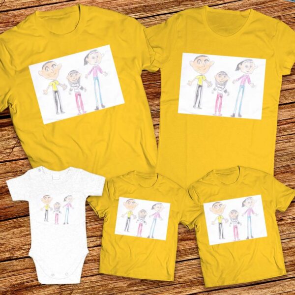 Тениски с щампа с детска рисунка на Калина Десиславова Делчева гр. Шумен