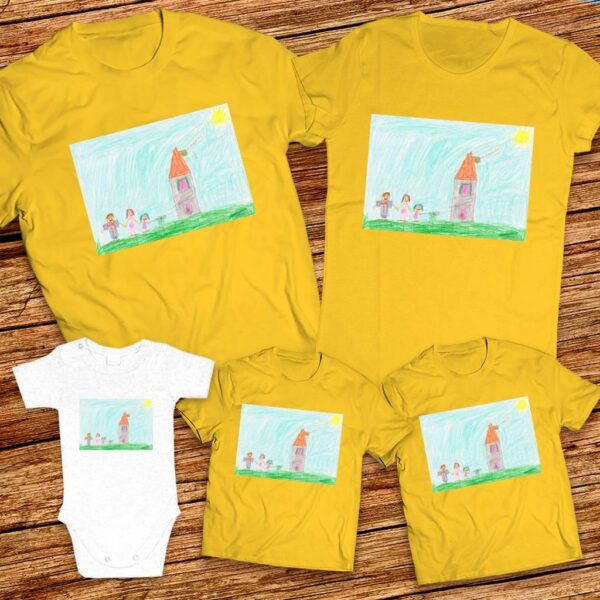 Тениски с щампa с детска рисунка на 172. Цветелина Йветанова на 6г. от гр. София