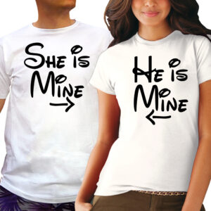 Тениски за двойки - Той е мой, Тя е моя - White