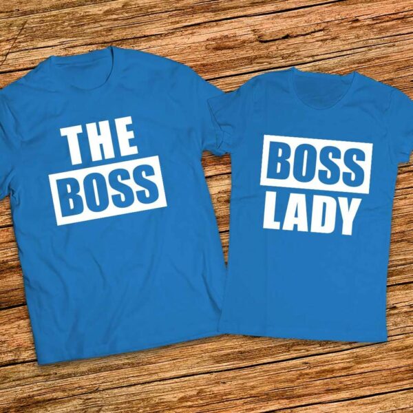 Тениски с щампи за него и нея - The Boss - Boss Lady