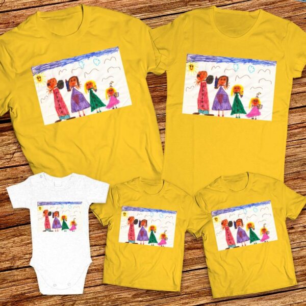Тениски с щампа с  детска рисунка на Преслава - Преси 6г. гр. Кнежа