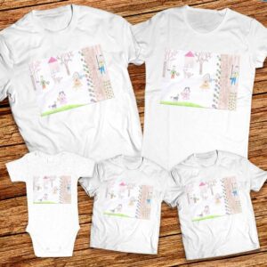 Тениски с щампа с детска рисунка на Станислав Кръстев 8г. гр. Луковит
