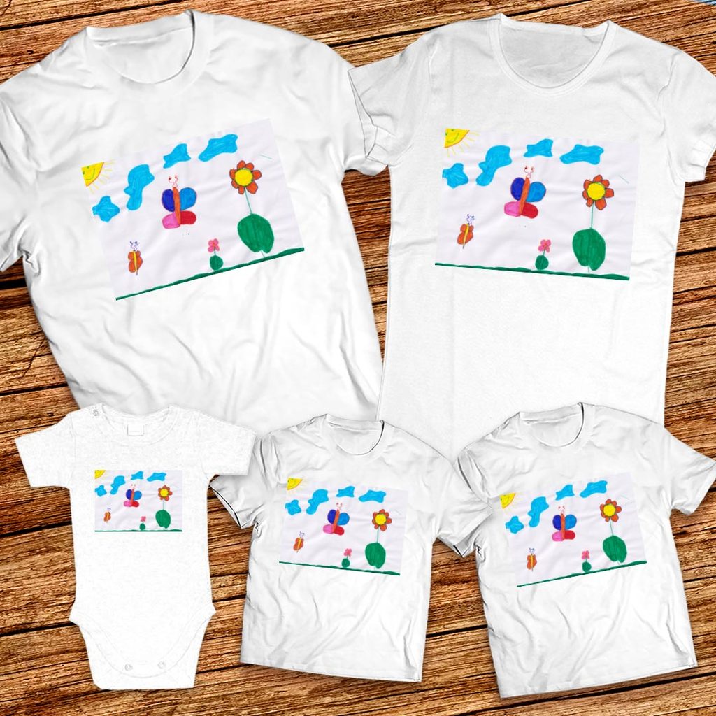 Тениски с щампa с детска рисунка на Габриела Савова на 4г. от гр. Пловдив