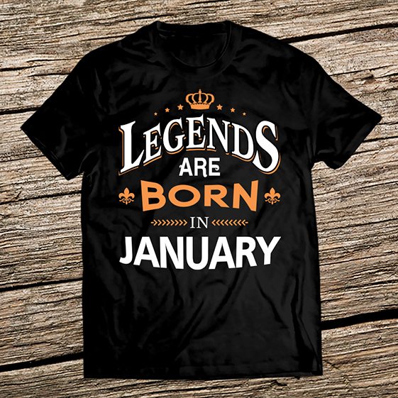 Тениска за рожден ден - Легендите са родени през Януари