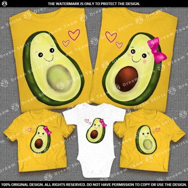 Семейни тениски с щампа -Авокадо