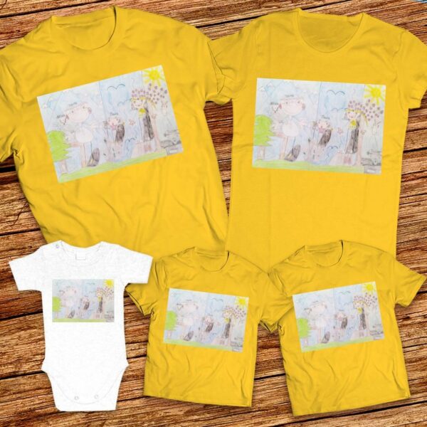 Тениски с детска рисунка на ВЕЛМИРА ХРИСТОВА на 6 години