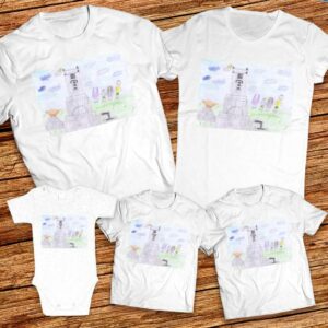 Тениски с детска рисунка на ВЕЛИСЛАВА ВЕЛЕВА на 10 години от село Козар - Белене