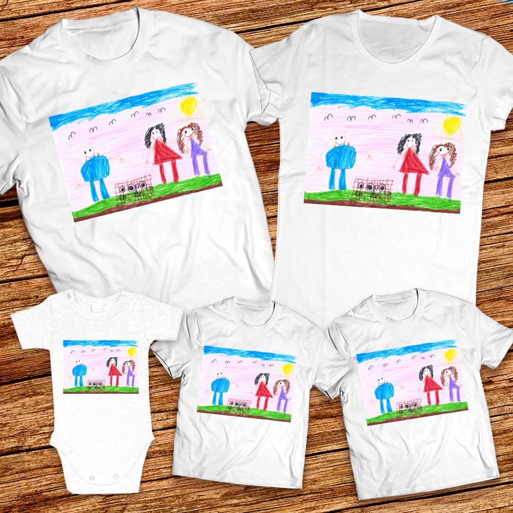 Тениски с детска рисунка на Сияна Захариева Иванова - 5г. ДГ Пчелица гр. Търговище