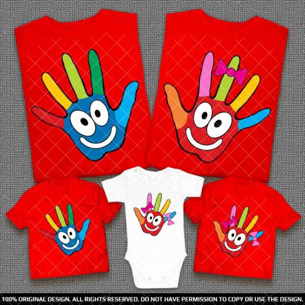 Весели тениски за цялото семейство с персонализация - Мама, Татко и децата