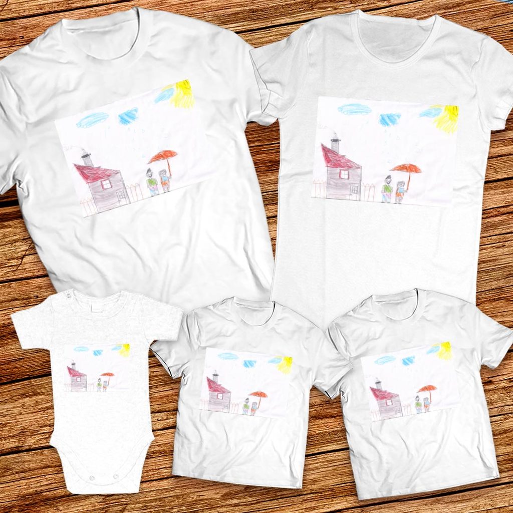 Тениски с щампи с детска рисунка на Живко Еленов Жеков 4ти Б клас гр. Айтос