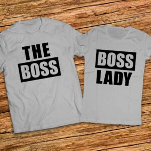 Тениски с щампи за него и нея - The Boss - Boss Lady