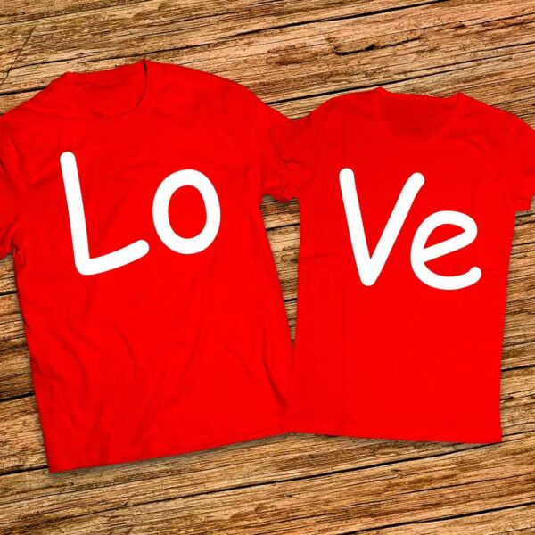 Комплект за него и нея - Love - Тениски за влюбени - Любов