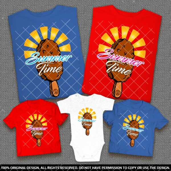 Еднакви Тениски за Семейства и Компании със Сладоледи Summer Time