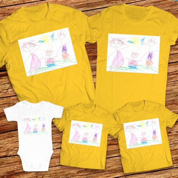 Тениски с детска рисунка на Теодор Михайлов - 3г. 5 мес