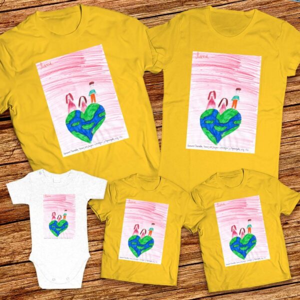 Тениски с щампa с детска рисунка Латинка Тошкова 4-ти клас с. Черногорово