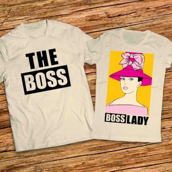 Тесники с щампи и надписи за него и нея  - The Boss - Boss Lady