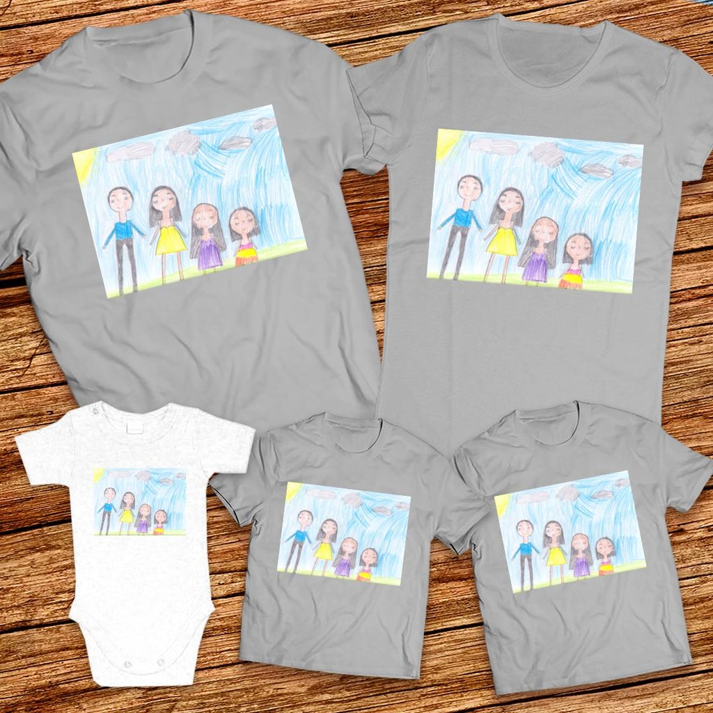 Тениски с щампи с детска рисунка на Цветелина Христова Георгиева 7г. гр. Ботевград