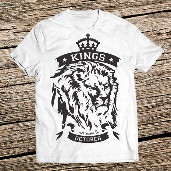 Тениска за рожден ден - Кралете са родени през Октомври
