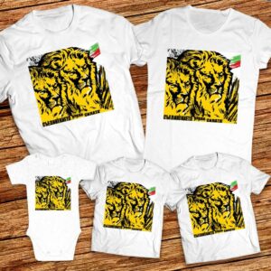 Семейни тениски Съединението прави силата - Семейни патриотични тениски с Лъв