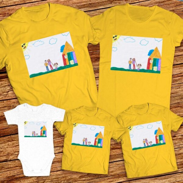 Тениски с щампa с детска рисунка на Янислава Веселинова Йорданова на 11г. от гр. Айтос