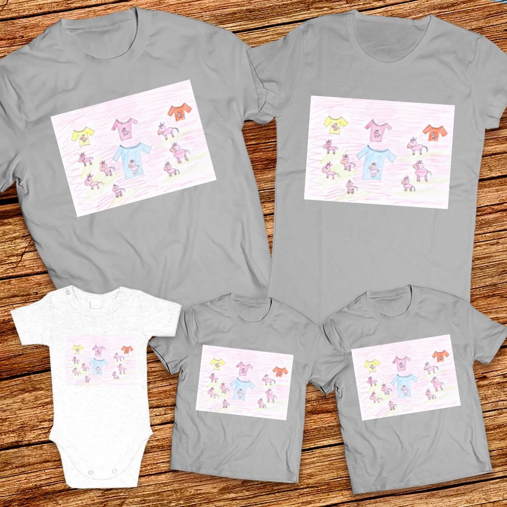 Тениски с щампа с детска рисунка на Вероника Владимирова Лалева