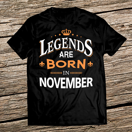 Тениска за рожден ден - Легендите са родени през Ноември