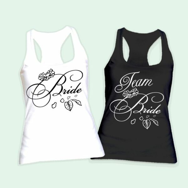 Тениски за Моминско парти с надпис Bride & Team Bride