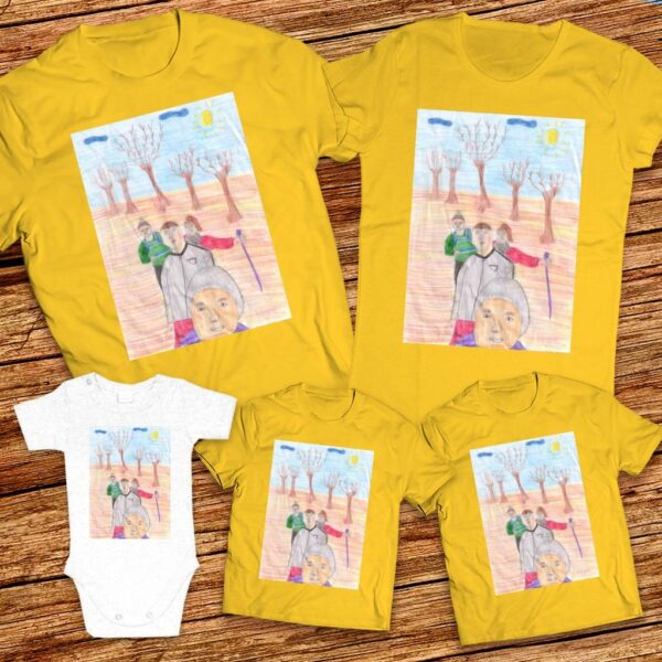 Тениски с щампа с детска рисунка на Тияна Стефанова 11г. гр. Сливен 10СУ Йордан Йовков