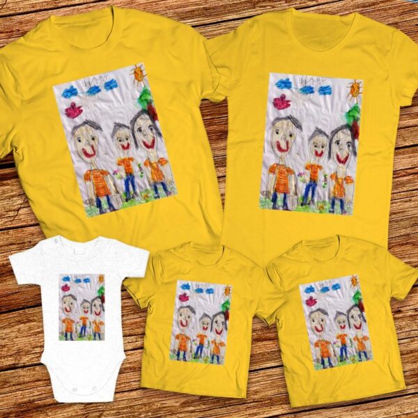 Тениски с щампa с детска рисунка на Идриз Адем Адем, ПДГ- с. Средна махала