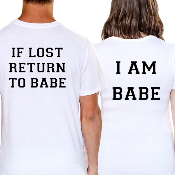 Тениски за двойки - If lost return to baby... I am baby