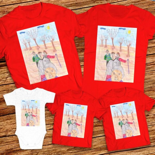 Тениски с щампа с детска рисунка на Тияна Стефанова 11г. гр. Сливен 10СУ Йордан Йовков