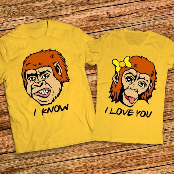 Тениски за двама  I love you - I Know - Забавен Подарък за влюбени - Image 5