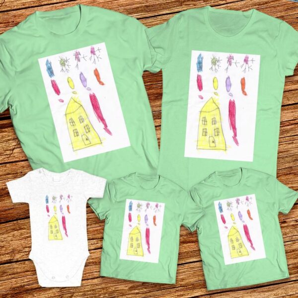 Тениски с щампа с  детска рисунка на Павлина Симеонова Вачева 8г. с. Чепинци