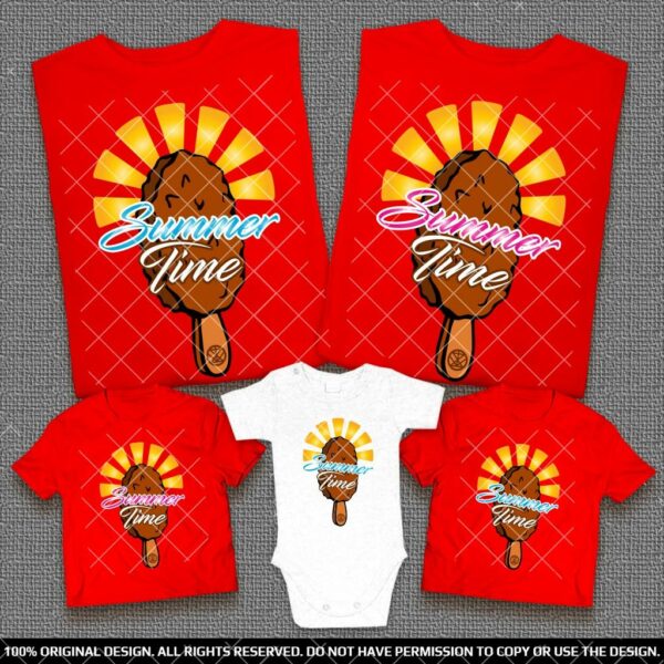 Еднакви Тениски за Семейства и Компании със Сладоледи Summer Time - Image 6